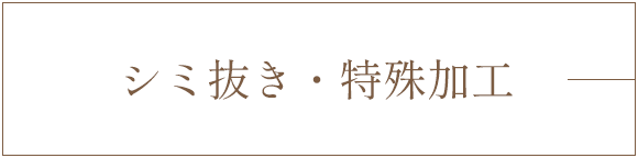 シミ抜き・特殊加工